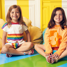 Load image into Gallery viewer, Agatha Ruiz de la Prada Girls Cotton Rainbow Stripe Crop T-Shirt
