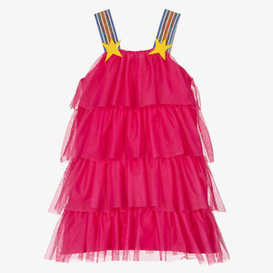 Agatha Ruiz de la Prada Girls Pink Ruffle Tulle Dress