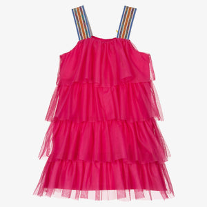 Agatha Ruiz de la Prada Girls Pink Ruffle Tulle Dress
