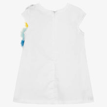 Load image into Gallery viewer, Agatha Ruiz de la Prada Girls White Pom-Pom Cotton Dress
