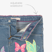 Load image into Gallery viewer, Billieblush Girls Blue Butterfly Print Denim Shorts
