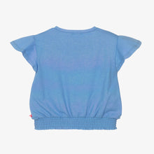 Load image into Gallery viewer, Billieblush Girls Blue Cotton Glitter Heart T-Shirt
