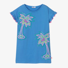 Load image into Gallery viewer, Billieblush Girls Blue Palm Tree Sequin Dress
