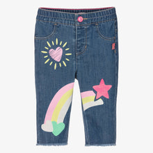 Load image into Gallery viewer, Billieblush Girls Blue Rainbow Print Denim Jeans
