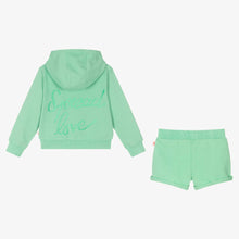 Load image into Gallery viewer, Billieblush Girls Green Cotton Pineapple Short Tracksuit
