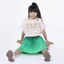 Load image into Gallery viewer, Billieblush Girls Green Glitter Pleated Logo Skirt

