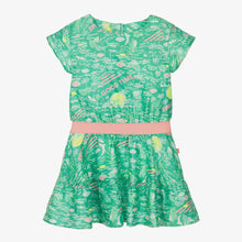 Load image into Gallery viewer, Billieblush Girls Green Palm Print Sateen Dress
