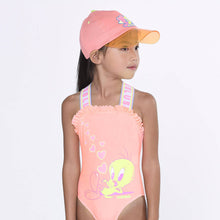 Load image into Gallery viewer, Billieblush Girls Neon Orange Looney Tunes Swimsuit
