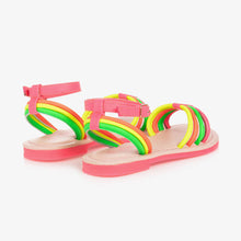 Load image into Gallery viewer, Billieblush Girls Neon Pink Leather Sandals
