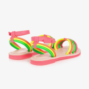 Billieblush Girls Neon Pink Leather Sandals