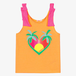 Billieblush Girls Orange Palm Tree Jersey T-Shirt