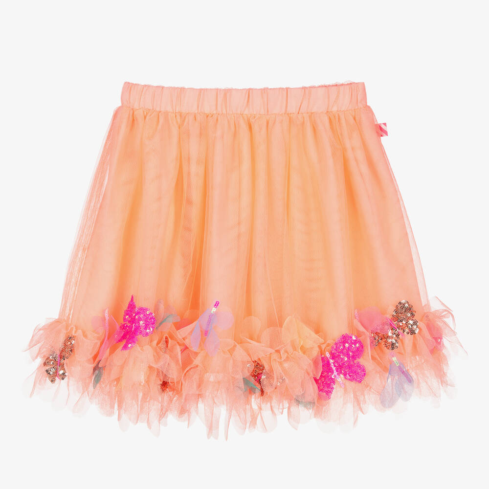 Billieblush Girls Orange Tulle Butterfly Skirt