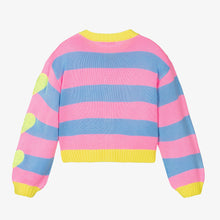 Load image into Gallery viewer, Billieblush Girls Pink &amp; Blue Striped Cardigan

