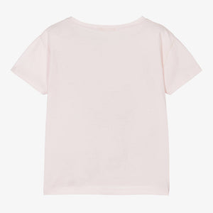 Billieblush Girls Pink Cotton Sequin Heart T-Shirt