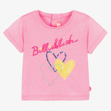 Load image into Gallery viewer, Billieblush Girls Pink Cotton Sequin Heart T-Shirt
