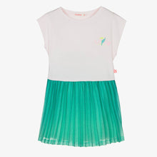 Load image into Gallery viewer, Billieblush Girls Pink &amp; Green Pleated Jersey Dress
