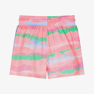 Billieblush Girls Pink Logo Tape Cotton Shorts