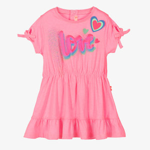 Billieblush Girls Pink Love Graffiti Print Dress