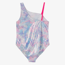 Load image into Gallery viewer, Billieblush Girls Pink Metallic Unicorn Swimsuit
