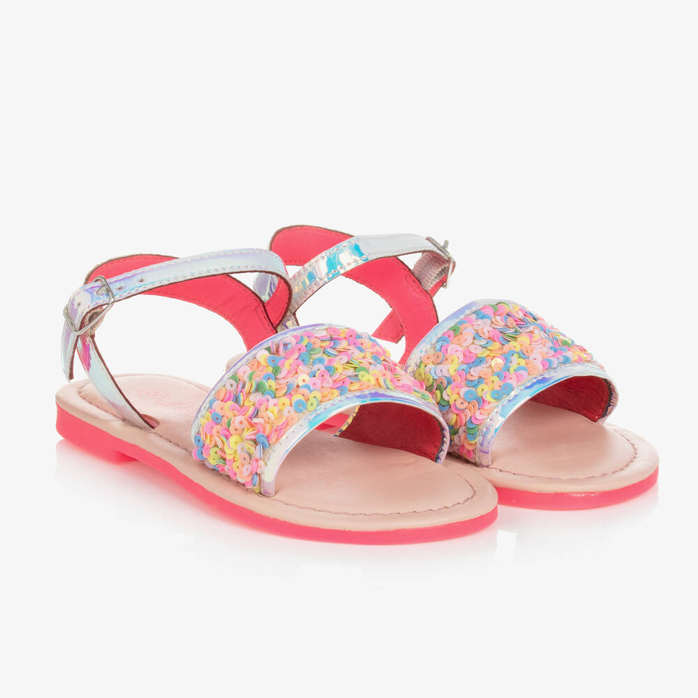 Billieblush Girls Pink Multicoloured Sequin Sandals