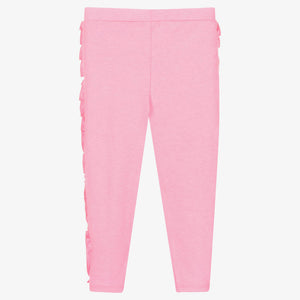 Billieblush Girls Pink Ruffle Cotton Leggings