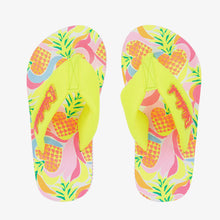 Load image into Gallery viewer, Billieblush Girls Pink &amp; Yellow Pineapple Flip-Flops
