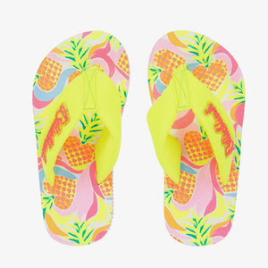 Billieblush Girls Pink & Yellow Pineapple Flip-Flops