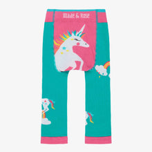 Load image into Gallery viewer, Blade &amp; Rose Girls Blue Flying Unicorn Leggings
