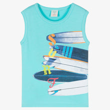 Load image into Gallery viewer, Boboli Boys Blue Cotton Surf Vest Top
