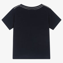 Load image into Gallery viewer, Boboli Boys Navy Blue Beaver Print T-Shirt
