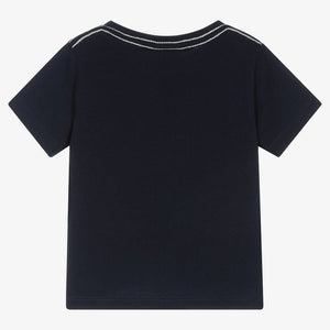 Boboli Boys Navy Blue Beaver Print T-Shirt