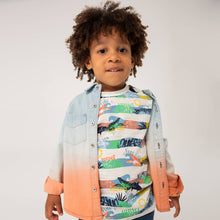 Load image into Gallery viewer, Boboli Boys Striped Top &amp; Blue Shorts Set

