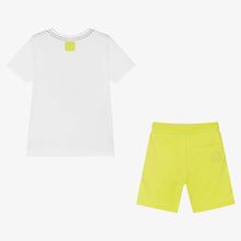 Load image into Gallery viewer, Boboli Boys White Top &amp; Green Shorts Set
