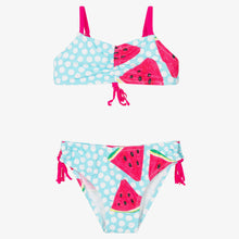 Load image into Gallery viewer, Boboli Girls Blue &amp; Pink Watermelon Print Bikini
