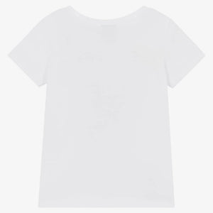 Boboli Girls White Cotton Astronaut T-Shirt
