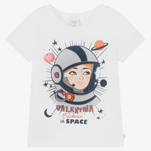 Load image into Gallery viewer, Boboli Girls White Cotton Astronaut T-Shirt

