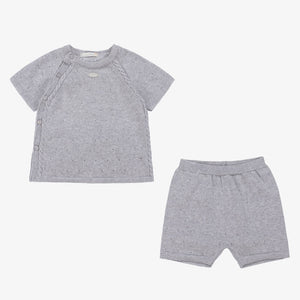Dr. Kid Baby Boys Grey Knitted Shorts Set