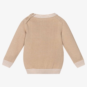 Dr. Kid Boys Beige Cotton Knitted Sweater