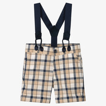 Load image into Gallery viewer, Dr. Kid Boys Blue &amp; Beige Cotton Check Shorts

