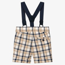 Load image into Gallery viewer, Dr. Kid Boys Blue &amp; Beige Cotton Check Shorts
