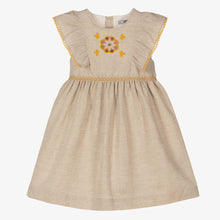 Load image into Gallery viewer, Dr. Kid Girls Beige Linen &amp; Cotton Dress
