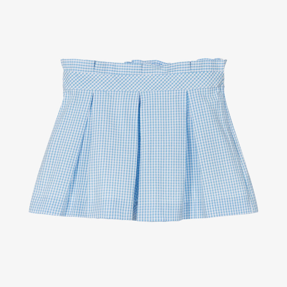 Dr. Kid Girls Blue & White Gingham Check Shorts