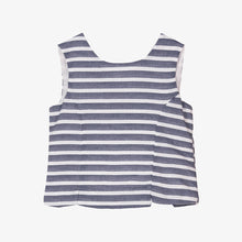 Load image into Gallery viewer, Dr. Kid Girls Blue &amp; White Striped Bow Top
