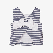 Load image into Gallery viewer, Dr. Kid Girls Blue &amp; White Striped Bow Top
