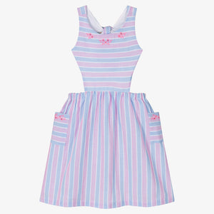 Dr. Kid Girls Pink & Blue Cut-Out Sides Dress