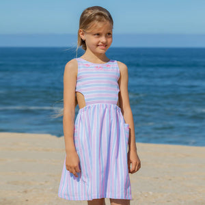 Dr. Kid Girls Pink & Blue Cut-Out Sides Dress