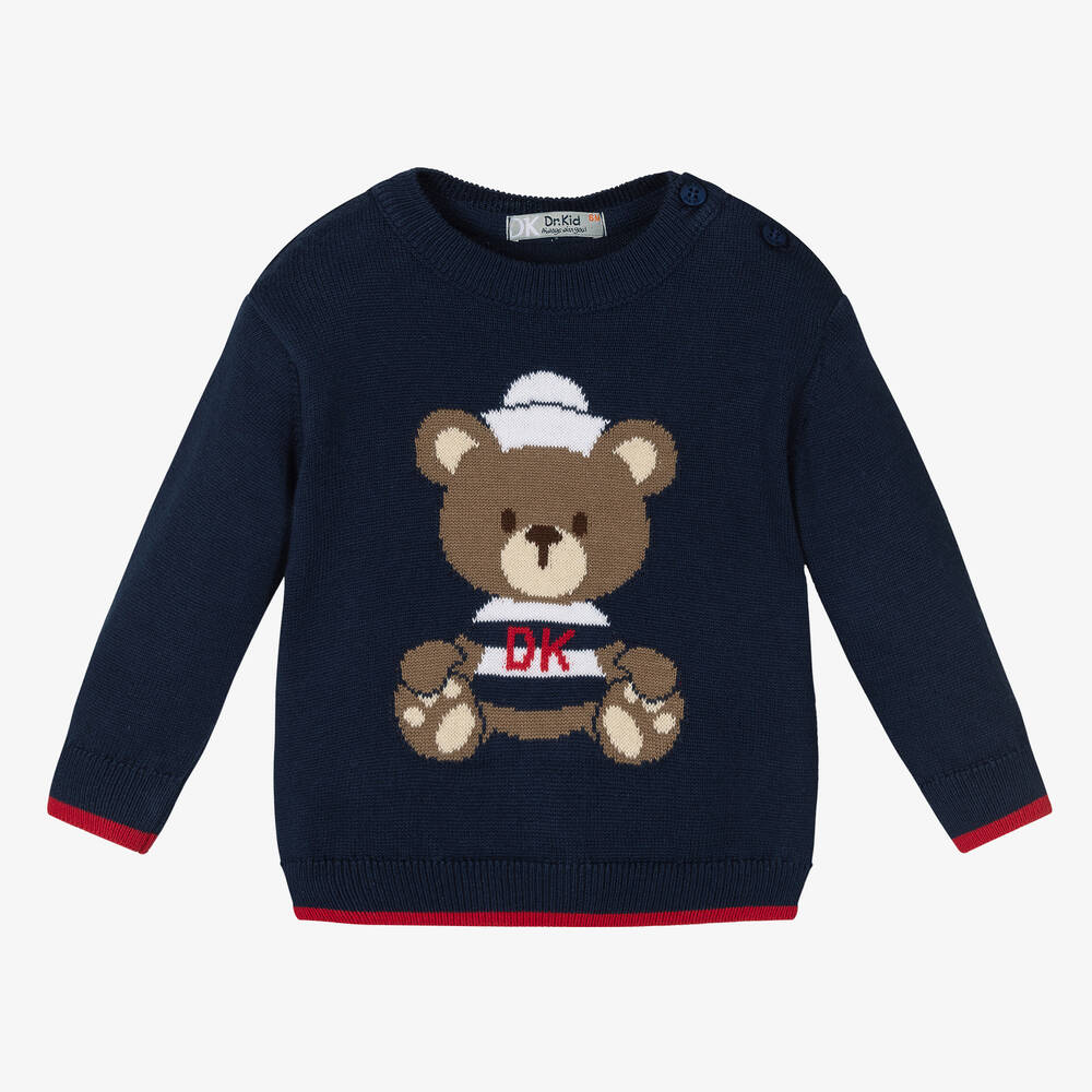 Dr. Kid Navy Blue Knitted Teddy Sweater