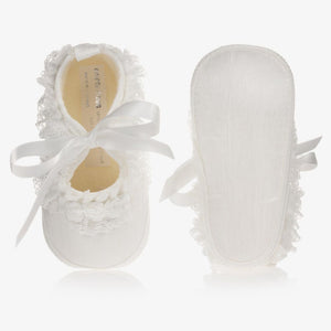 Early Days Baby Girls Ivory Silk Shoes