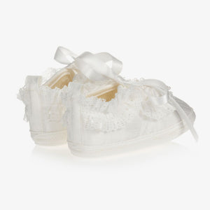 Early Days Baby Girls Ivory Silk Shoes