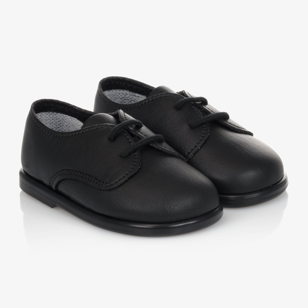 Early Days Boys Black First Walker Shoes